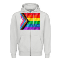 Dove Grey Pride flag Zipper Hoodie - CowGirlArtShop
