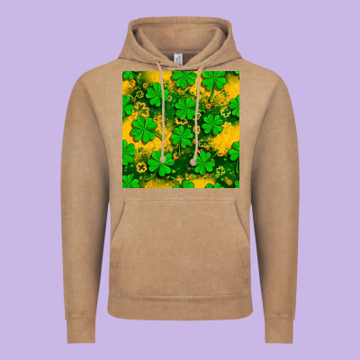 St. Patricks Clover Pattern Digital Paper Vintage Hoodie Designed By Bundleandbundleshop