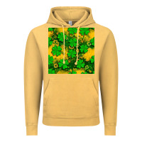 Vintage Mustard St. Patricks clover pattern digital paper Vintage Hoodie - BundleAndBundleShop