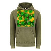 Vintage Olive St. Patricks clover pattern digital paper Vintage Hoodie - BundleAndBundleShop