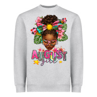 August Girl Afro Woman Summer Heavyweight Sweatshirt | Teevron