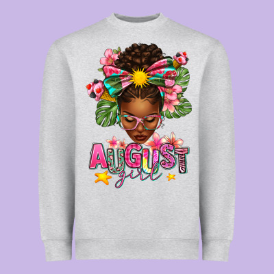 August Girl Afro Woman Summer Heavyweight Sweatshirt Designed By Texasbilliewilder