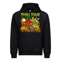 Black Small Town St Patrick's Day Urban Hoodie - CowhideDigitalArt