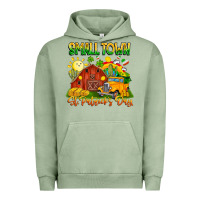 Pigment Oil Green Small Town St Patrick's Day Urban Hoodie - CowhideDigitalArt
