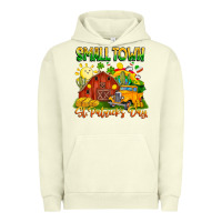 Pigment Pistachio Small Town St Patrick's Day Urban Hoodie - CowhideDigitalArt