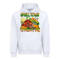 White Small Town St Patrick's Day Urban Hoodie - CowhideDigitalArt