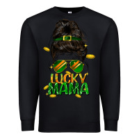 Black lucky mama St. Patricks Day Premium Sweatshirt - FaDigitalArtStudio