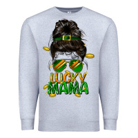 Heather Grey lucky mama St. Patricks Day Premium Sweatshirt - FaDigitalArtStudio