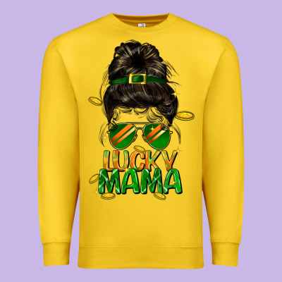 Lucky Mama St. Patricks Day Premium Sweatshirt Designed By Fadigitalartstudio