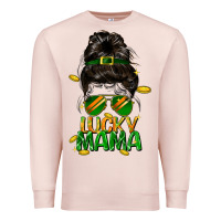 Pale Pink lucky mama St. Patricks Day Premium Sweatshirt - FaDigitalArtStudio