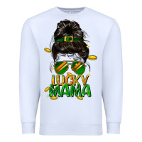 White lucky mama St. Patricks Day Premium Sweatshirt - FaDigitalArtStudio