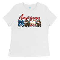 White Western American Mama Ladies Tee - LillyAllenDesigns
