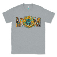 Heather Grey Western Mom With Gemstone And Sunflower Classic Tee - BundleAndBundleShop