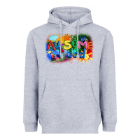 Heather Grey Au-some dad Autism Heavyweight Hoodie - FaDigitalArtStudio