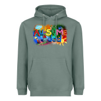 Sage Au-some dad Autism Heavyweight Hoodie - FaDigitalArtStudio