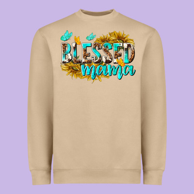 Blessed Mama Heavyweight Sweatshirt Designed By Texasbilliewilder