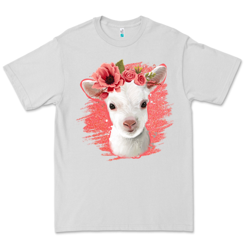 Floral Baby Goat Premium Tee by Jasminsmagicworld | Teevron