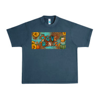 Midnight Navy give thanks license plate Urban Heavy Tee - BundleAndBundleShop