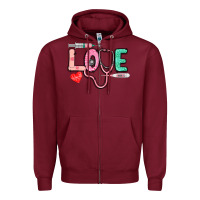 Burgundy Love Nursing Zipper Hoodie - CowGirlArtShop