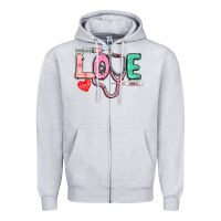 Heather Grey Love Nursing Zipper Hoodie - CowGirlArtShop