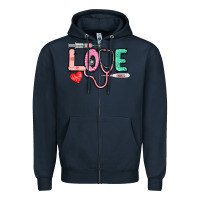 Navy Love Nursing Zipper Hoodie - CowGirlArtShop