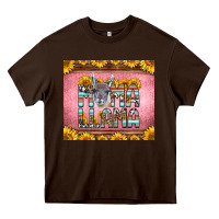 Chocolate Brown mama llama sunflowers Heavy Core Tee - LillyAllenDesigns