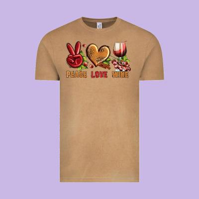 Peace Love Wine Vintage Tee Designed By Bundleandbundleshop
