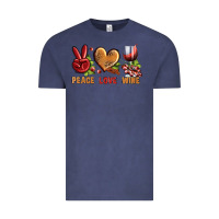 Vintage Denim Peace Love Wine Vintage Tee - BundleAndBundleShop
