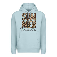 Blue Mist summer vibes leopard Premium Hoodie - CowCowDesign