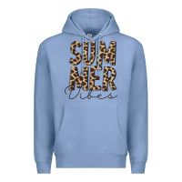 Colony Blue summer vibes leopard Premium Hoodie - CowCowDesign