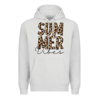 Dove Grey summer vibes leopard Premium Hoodie - CowCowDesign
