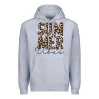 Heather Grey summer vibes leopard Premium Hoodie - CowCowDesign