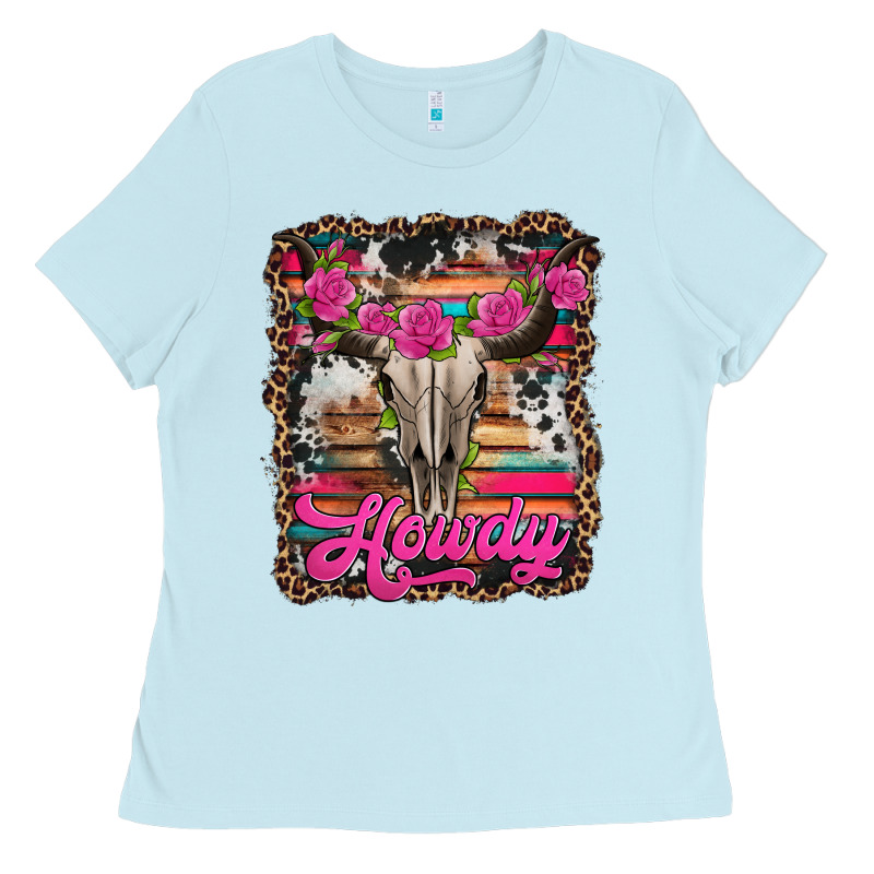 Howdy Valentine's Day Bull Skull Ladies Tee by Jasminsmagicworld | Teevron