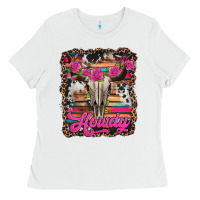 White howdy valentine's day bull skull Ladies Tee - Jasminsmagicworld