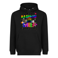 Black I am the rainbow sheep of the family Heavyweight Hoodie - FaDigitalArtStudio