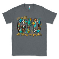 Charcoal Heather With God All Things Are Possible With Cross Classic Tee - BundleAndBundleShop