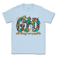 Dusty Blue With God All Things Are Possible With Cross Classic Tee - BundleAndBundleShop
