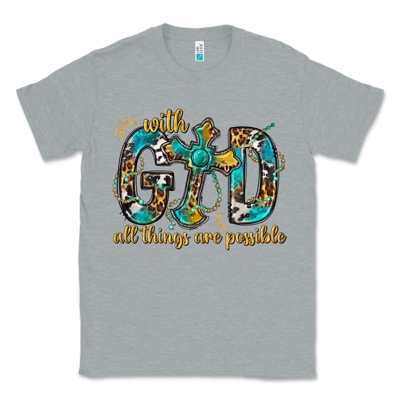 With God All Things Are Possible With Cross Classic Tee by BundleAndBundleShop | Teevron
