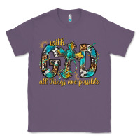 Lavender With God All Things Are Possible With Cross Classic Tee - BundleAndBundleShop