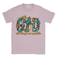 Lilac With God All Things Are Possible With Cross Classic Tee - BundleAndBundleShop