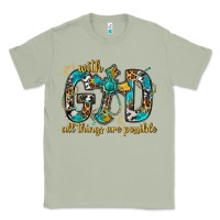 Matcha With God All Things Are Possible With Cross Classic Tee - BundleAndBundleShop
