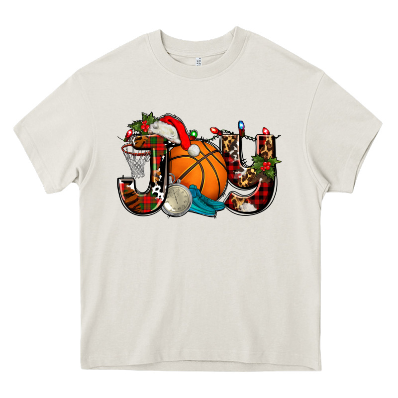 Joy With Basketball And Santa's Hat Heavy Core Tee by AdoDesignShop | Teevron