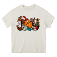 Cream joy with basketball and santa's hat Heavy Core Tee - AdoDesignShop