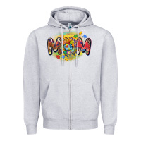 Heather Grey autism mom Zipper Hoodie - CowGirlArtShop