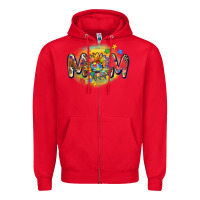 Red autism mom Zipper Hoodie - CowGirlArtShop
