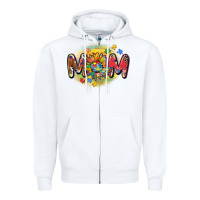 White autism mom Zipper Hoodie - CowGirlArtShop