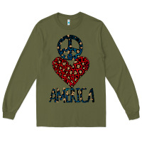 Army Green Peace Love America Long Sleeve Tee - Bettercallsaul