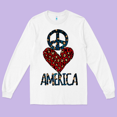 Peace Love America Long Sleeve Tee Designed By Bettercallsaul