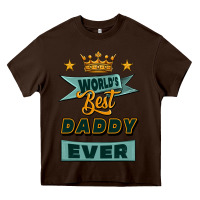 Chocolate Brown world's best daddy ever Heavy Core Tee - Jasminsmagicworld