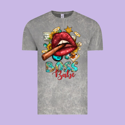 Western Boss Babe Cigar Lip Vintage Tee Designed By Bundleandbundleshop